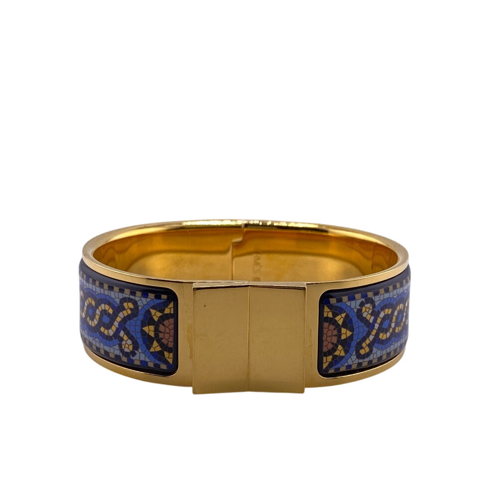 HERMES Bangle Gold Plated multicolor cloisonne Rocée Enamelling GM