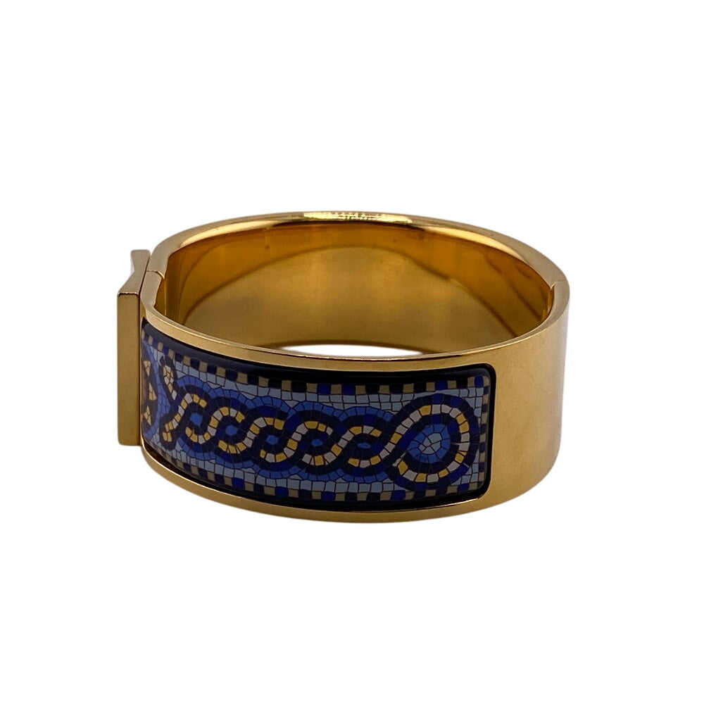 HERMES Bangle Gold Plated multicolor cloisonne Rocée Enamelling GM