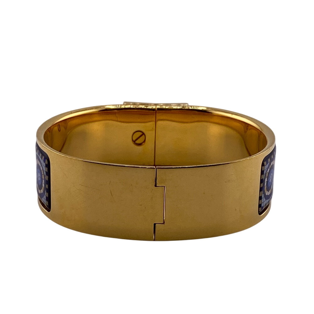 HERMES Bangle Gold Plated multicolor cloisonne Rocée Enamelling GM