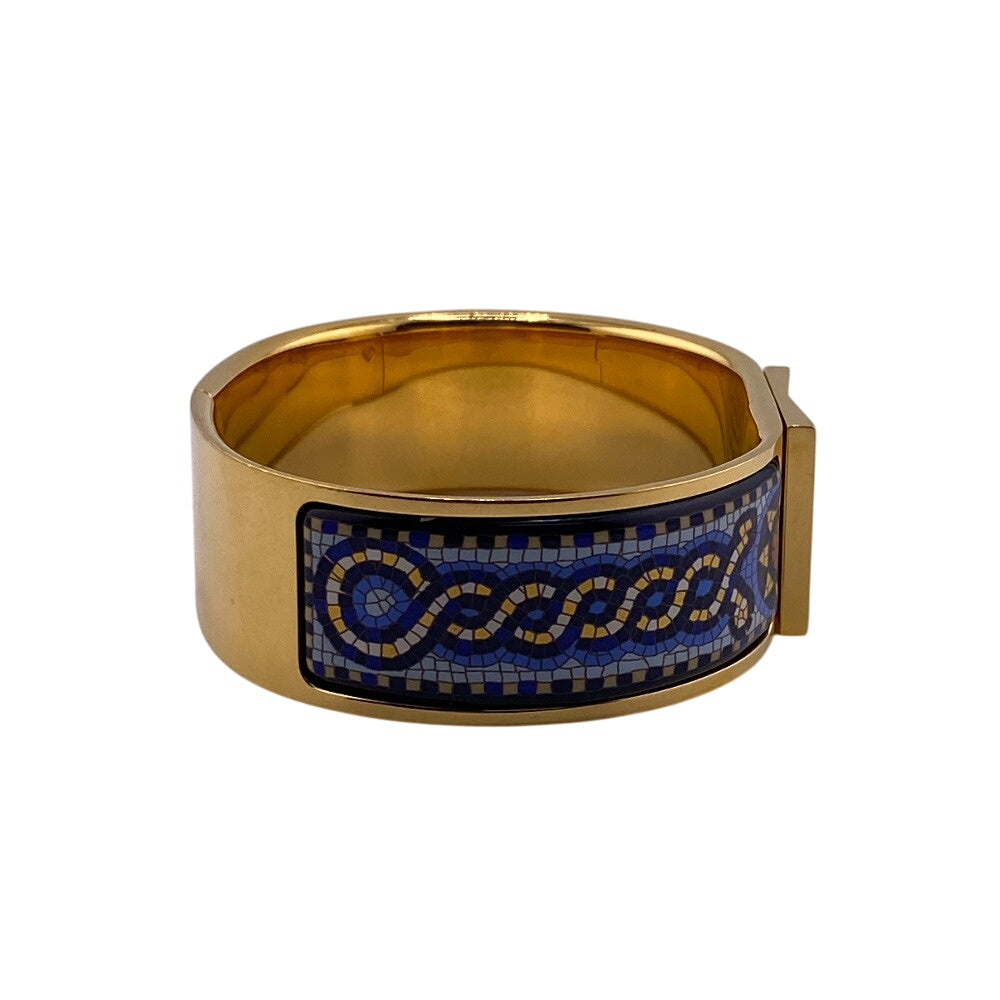 HERMES Bangle Gold Plated multicolor cloisonne Rocée Enamelling GM