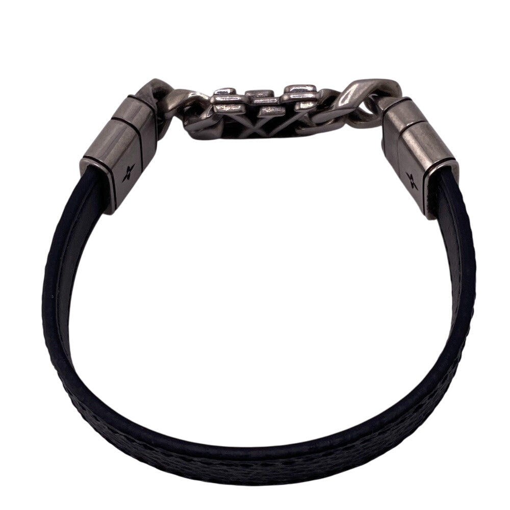 LOUIS VUITTON Bangle M8828E leather Silver Reversible bracelet Monogram Eclipse Bracelet LV Dimension Women(Unisex)