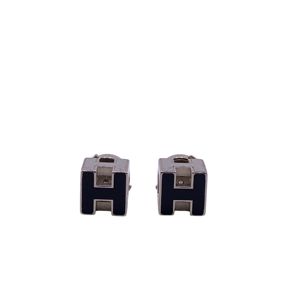 HERMES Pierce Gold Plated black H cube Cardue Ash