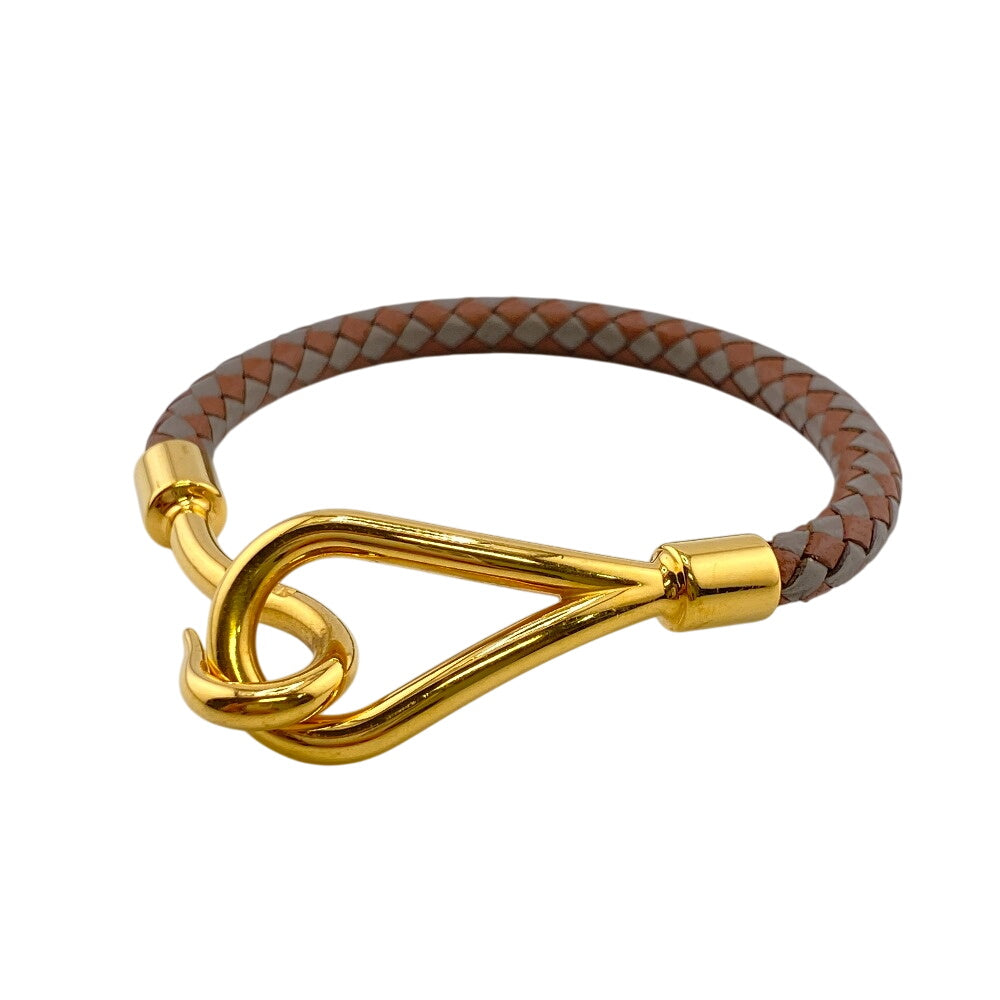 HERMES Bangle leather Brown jumbo