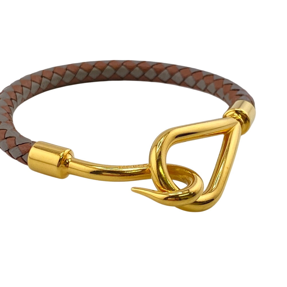 HERMES Bangle leather Brown jumbo