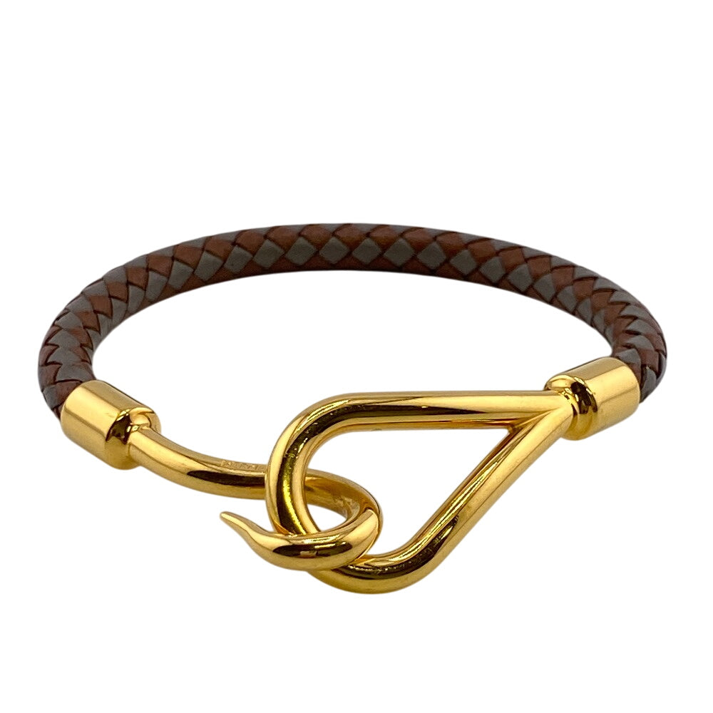 HERMES Bangle leather Brown jumbo