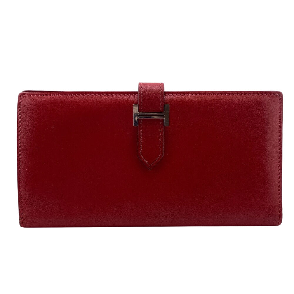 HERMES Bill Compartment � I Box scarf Red Bean mens