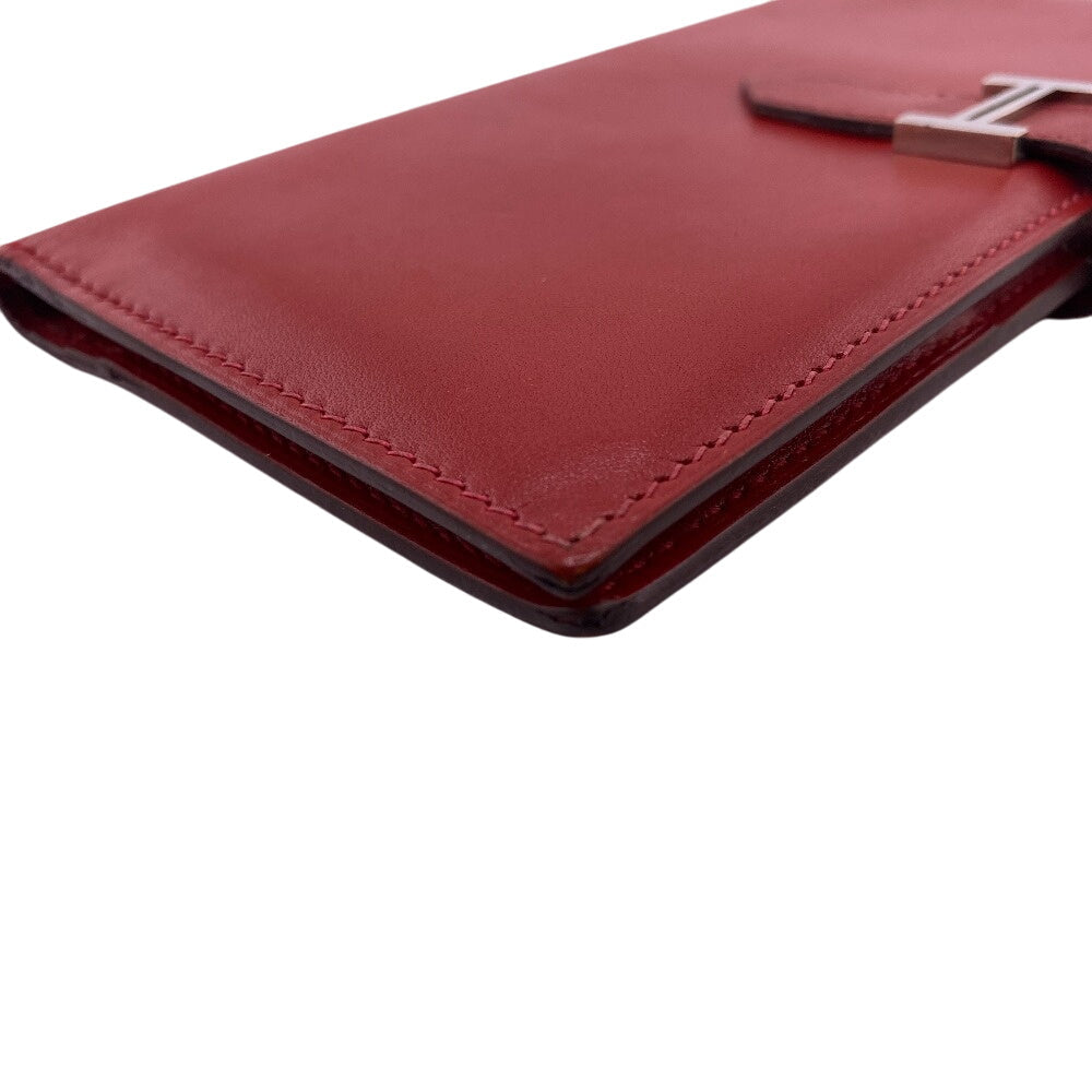 HERMES Bill Compartment � I Box scarf Red Bean mens