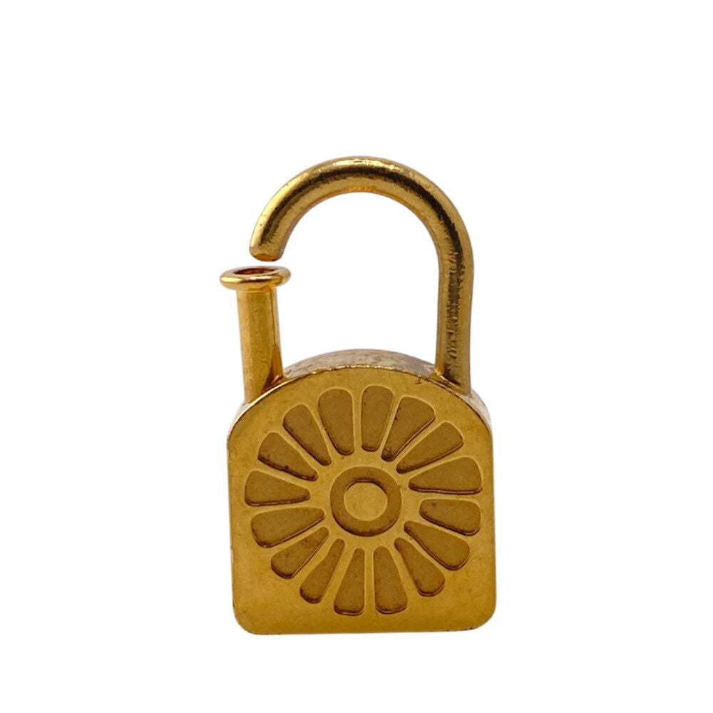 HERMES Cadena 9447_0690 Gold Plated gold Vintage Charm Cadena Sunflower Padlock Charm