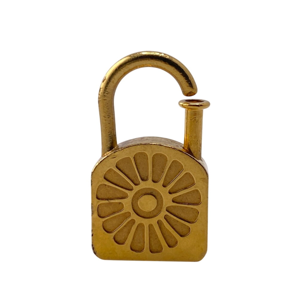 HERMES Cadena 9447_0690 Gold Plated gold Vintage Charm Cadena Sunflower Padlock Charm