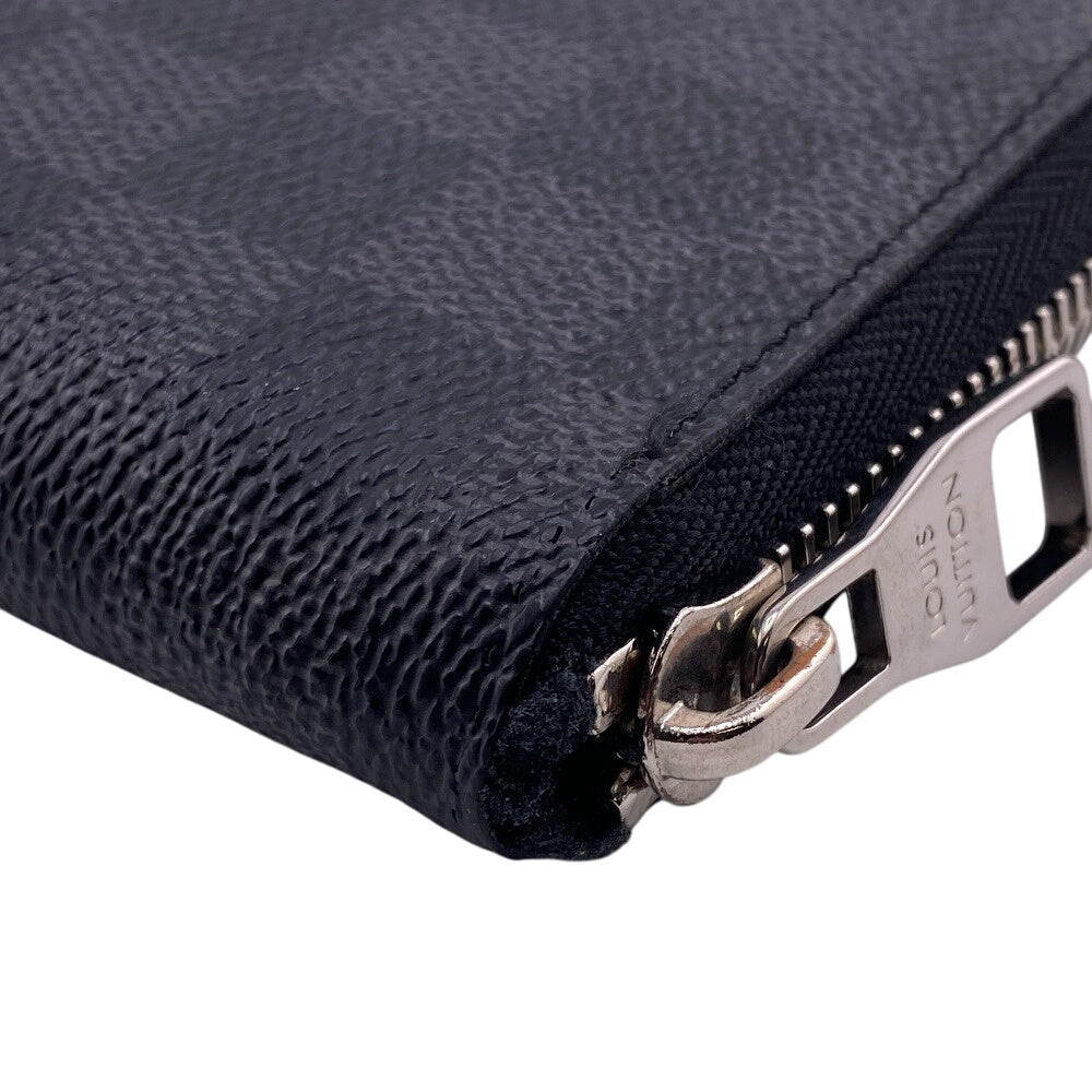 LOUIS VUITTON Long Wallet Purse N63095 Damier Grafitto Canvas black Zippy wallet Damier Grafitte Vertical mens