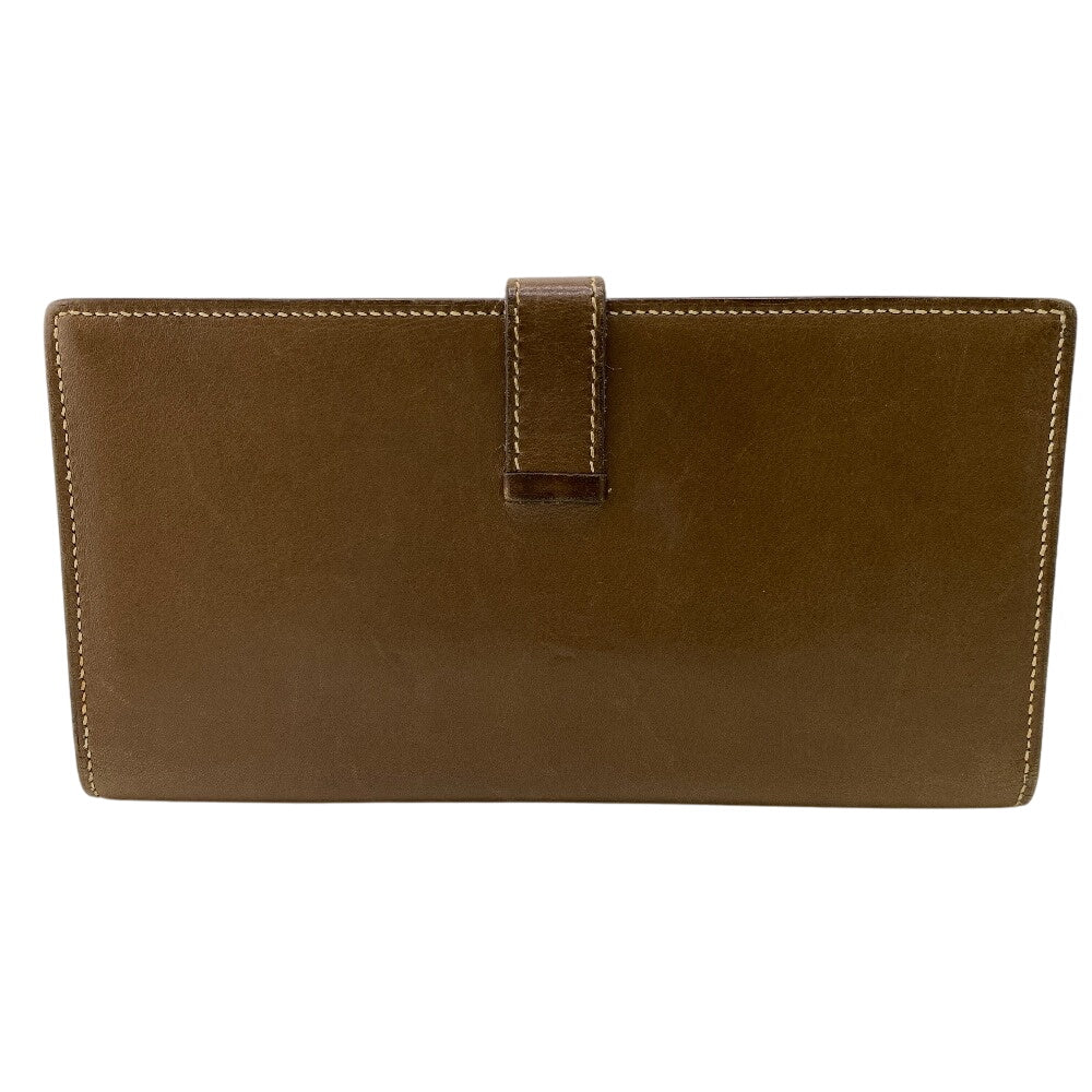 HERMES Long Wallet Purse Box scarf Brown Bifold Wallet Beansufla Women