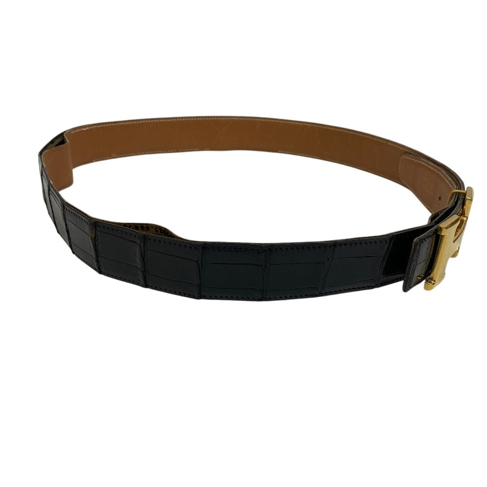 HERMES belt leather black Constance belt Women 85