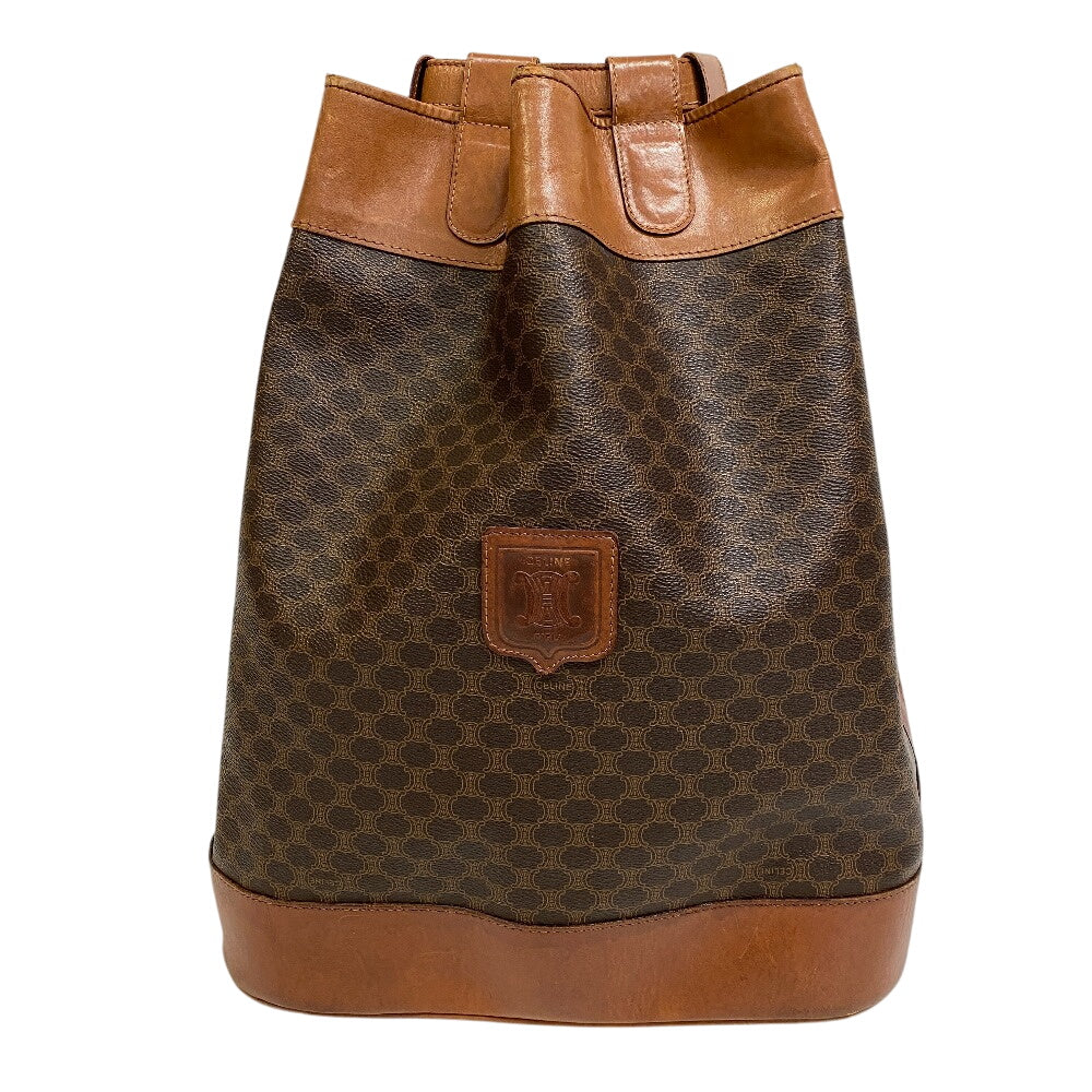 CELINE Backpack leather light brown Macadam Pattern