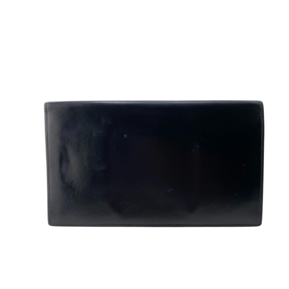 HERMES Bill Compartment ��ˆóŠm”F‚ł«‚¸ Box scarf black Bifold Wallet Women
