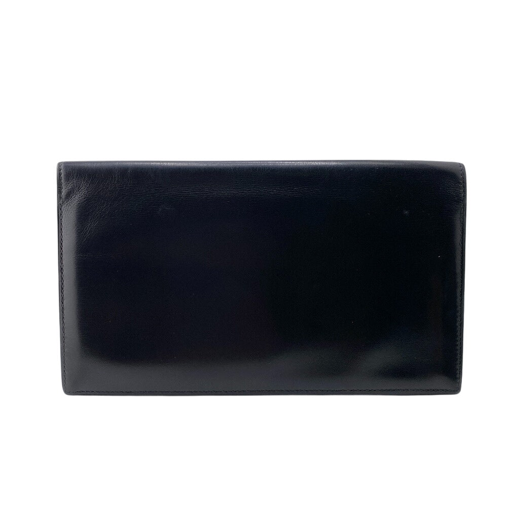HERMES Bill Compartment ��ˆóŠm”F‚ł«‚¸ Box scarf black Bifold Wallet Women