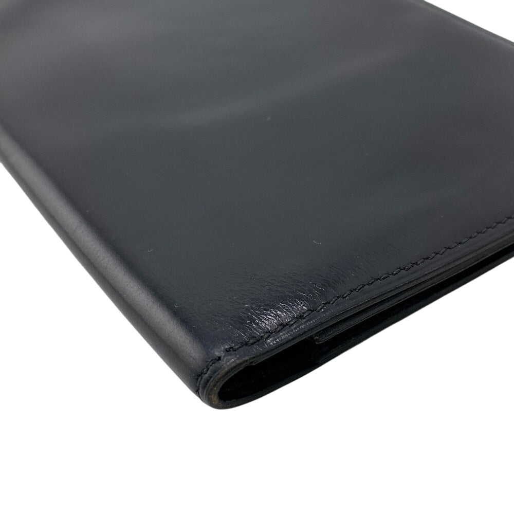 HERMES Bill Compartment ��ˆóŠm”F‚ł«‚¸ Box scarf black Bifold Wallet Women