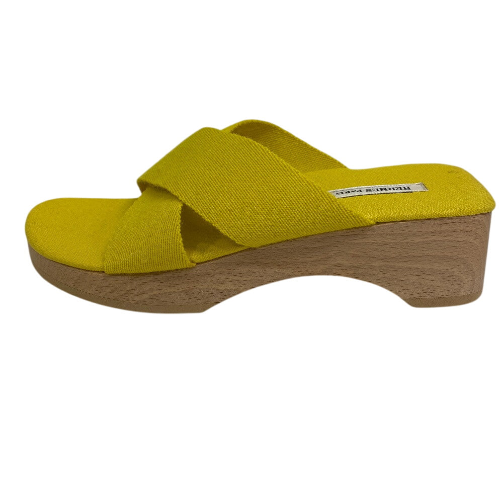 HERMES Sandals canvas yellow 35