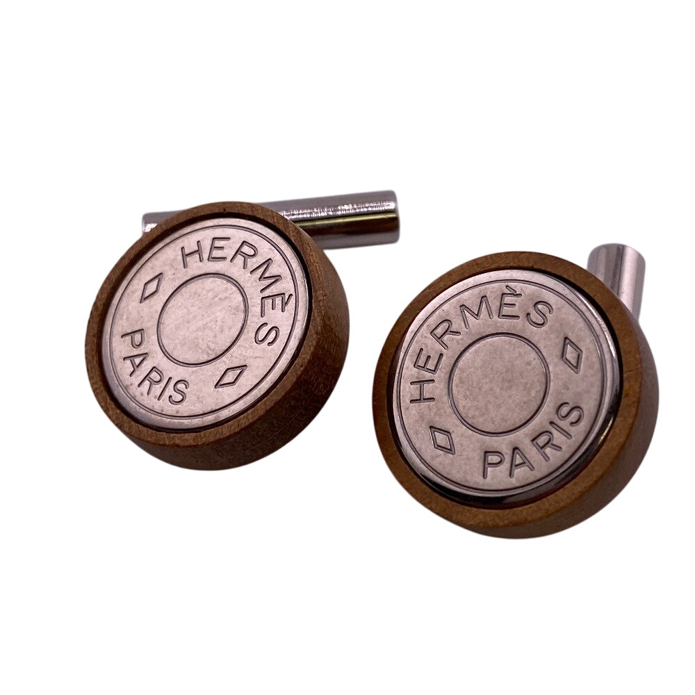 HERMES cuffs Wood, Plating Silver Serie