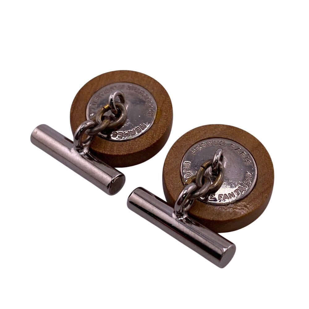 HERMES cuffs Wood, Plating Silver Serie