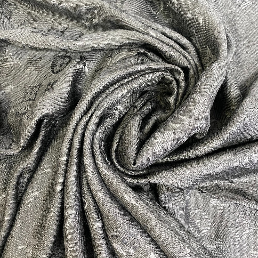 LOUIS VUITTON shawl 402336 Silk, Wool black Monogram Pattern