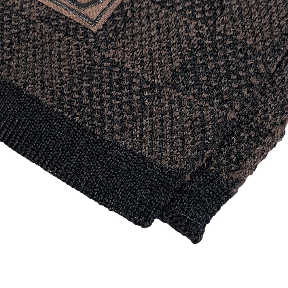 LOUIS VUITTON Scarf M70029 wool Brown Damier Pattern Eschar Petit