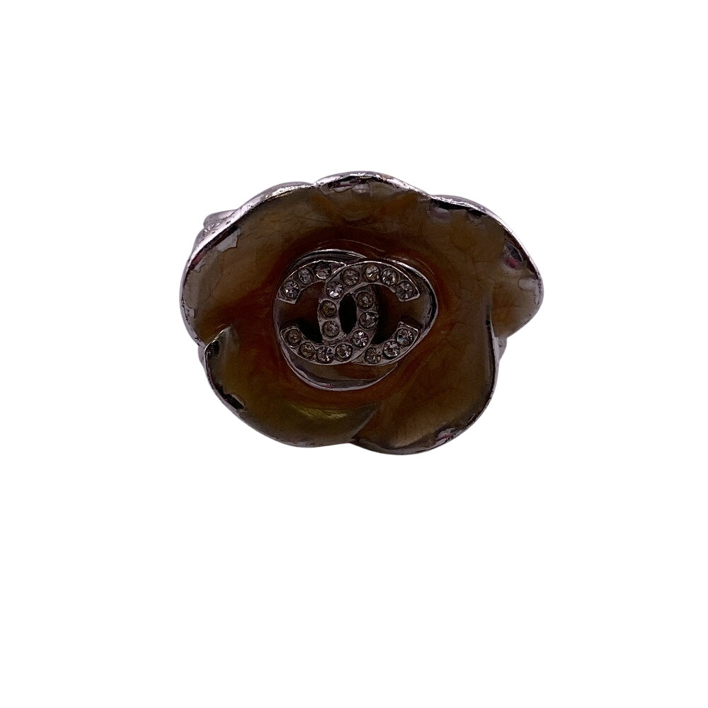 CHANEL Ring Rhinestone Orange Camelia 12Ã¥ÂÂ·