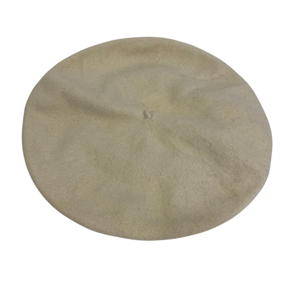 CHANEL beret wool white
