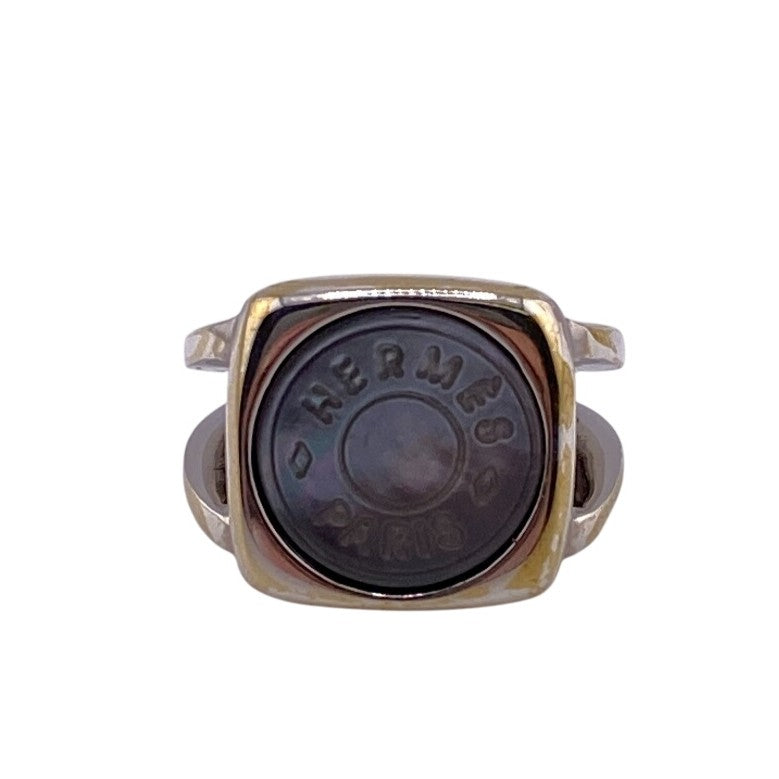 HERMES Ring Metal, Silver Silver Serie Corozo