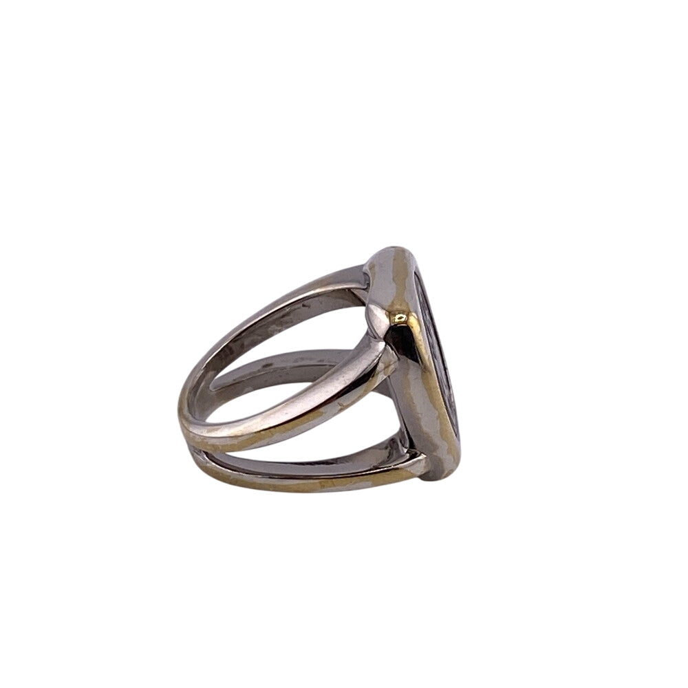 HERMES Ring Metal, Silver Silver Serie Corozo