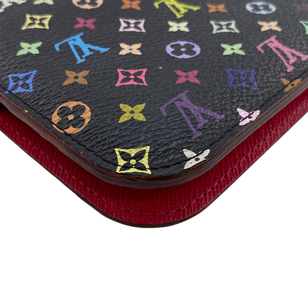 LOUIS VUITTON Long Wallet Purse M93754 leather black Monogram multicolor Portefeuille Ansolit