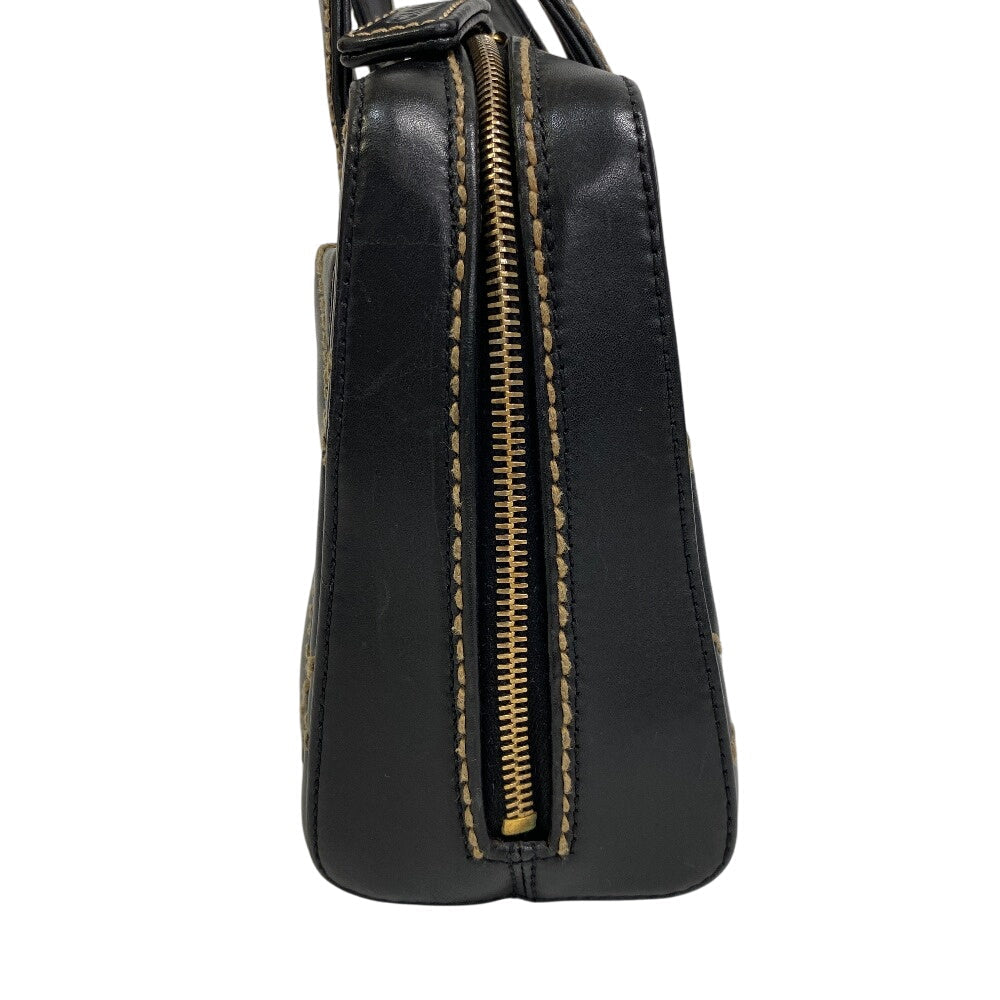 CHANEL Handbag leather black Wild stitch