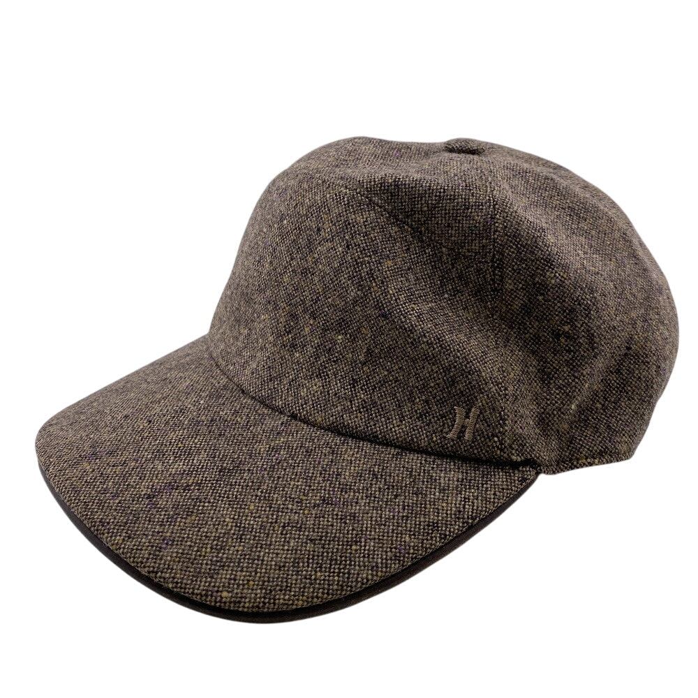 HERMES cap Wool, Leather Brown 57