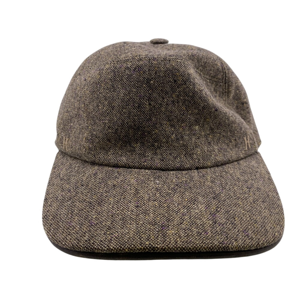 HERMES cap Wool, Leather Brown 57