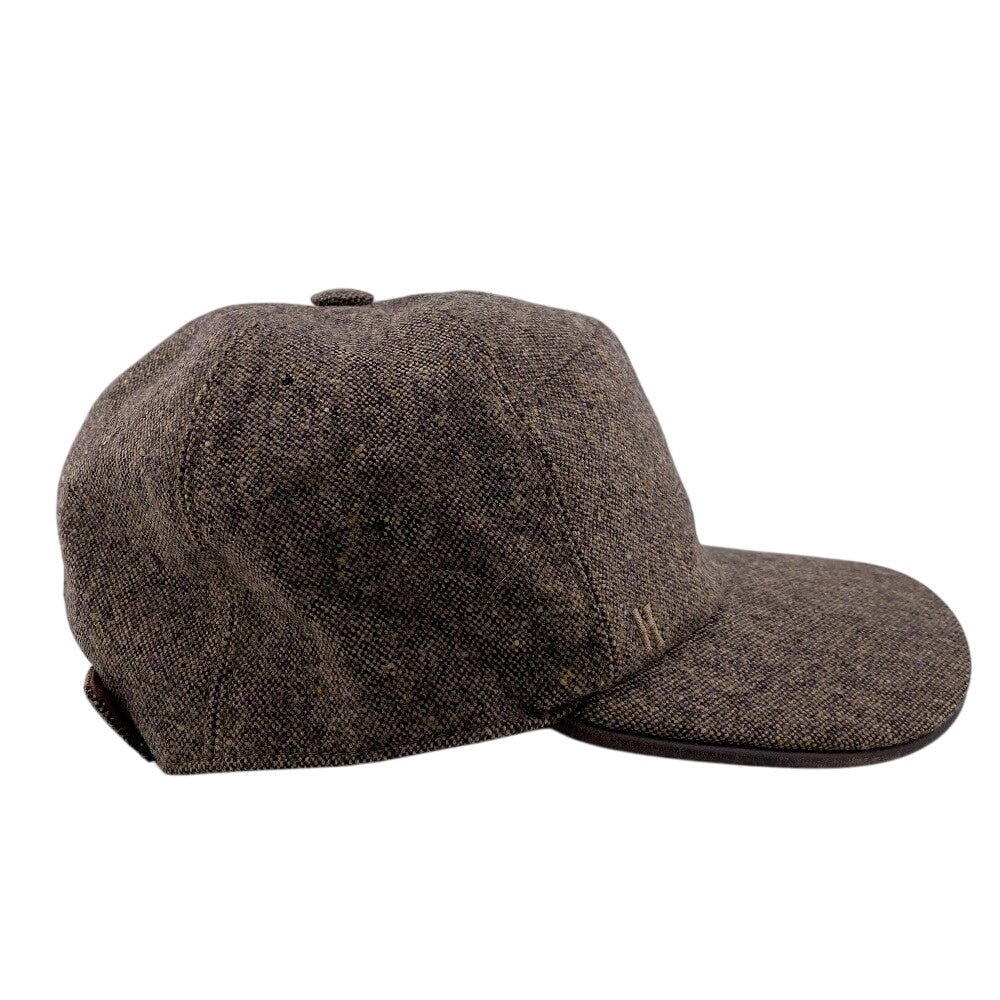 HERMES cap Wool, Leather Brown 57