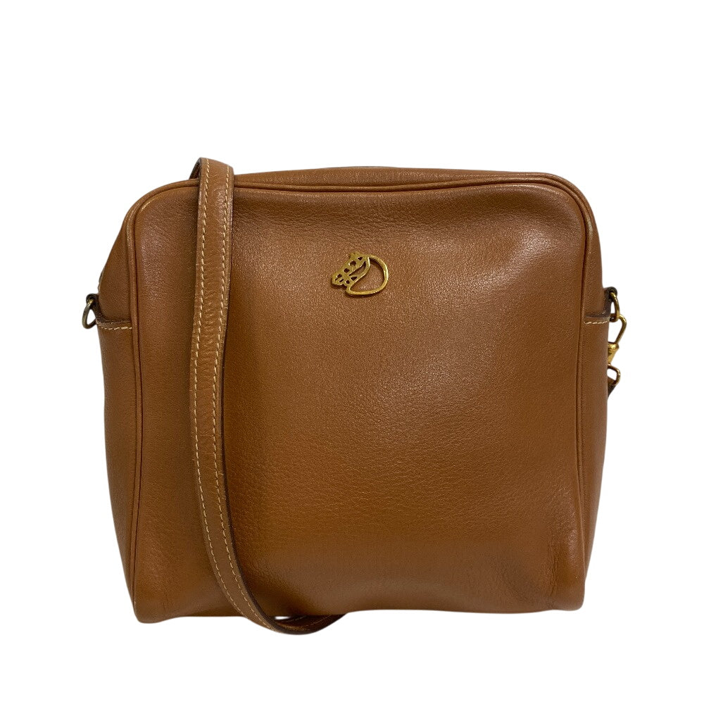 HERMES Shoulder Bag 〇R leather Brown Jockey