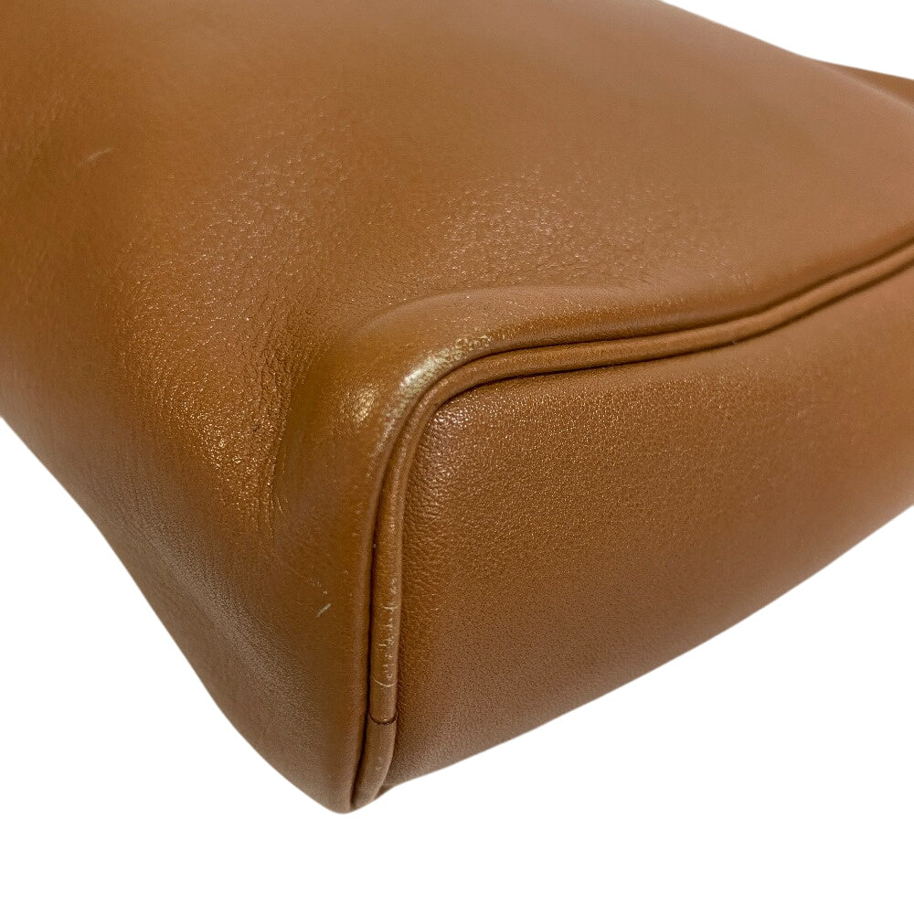 HERMES Shoulder Bag 〇R leather Brown Jockey