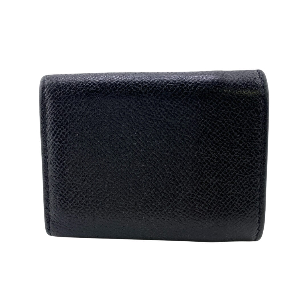 Christian Dior Tri-fold wallet leather black 30 MONTAIGNE