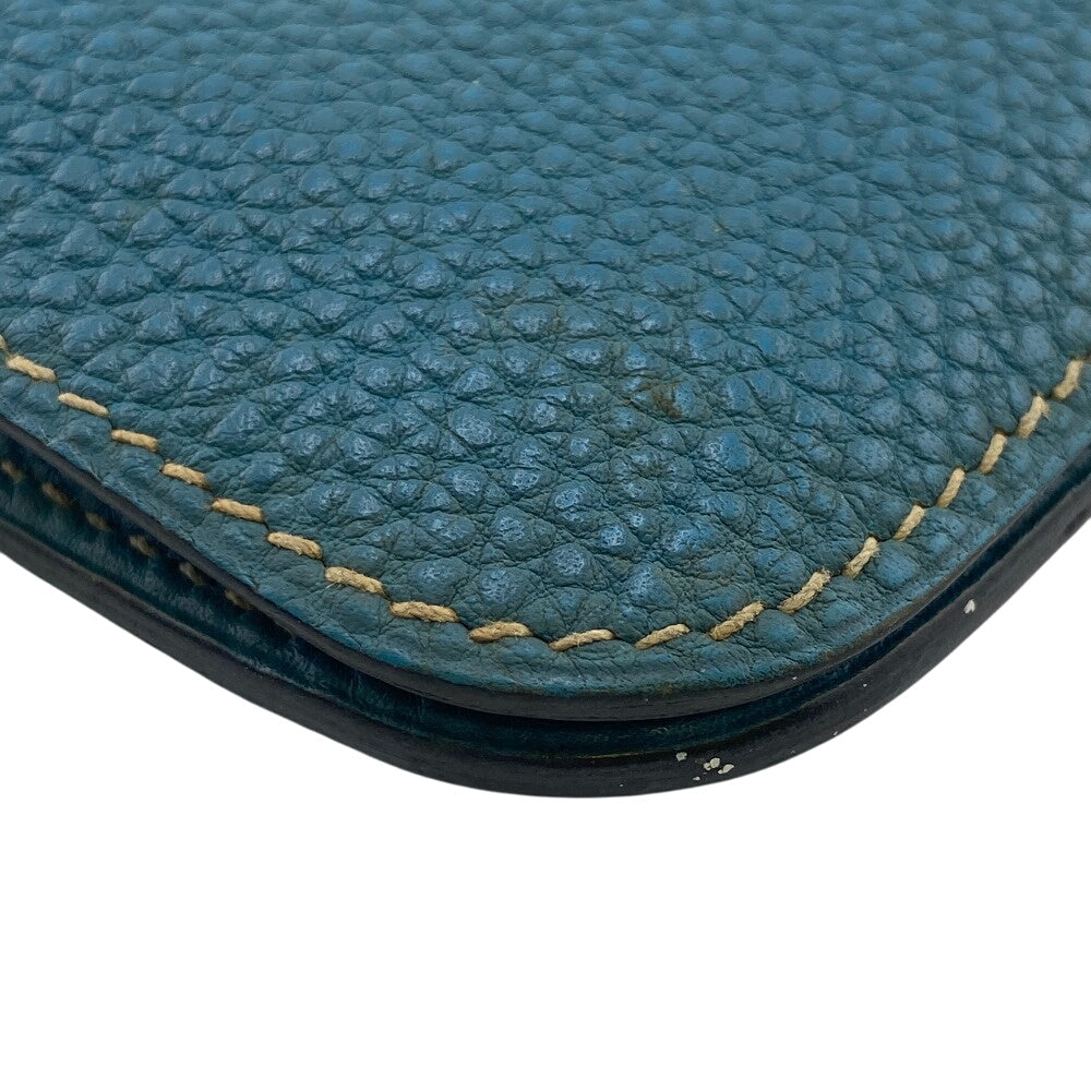HERMES Long Wallet Purse Togo blue Dogon GM