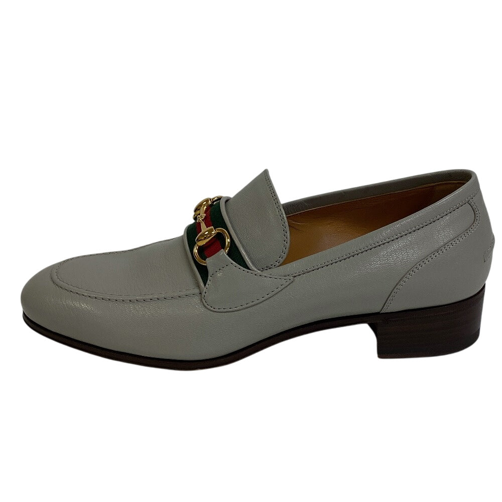 GUCCI loafers 655579 leather gray Sherry 6 1/2