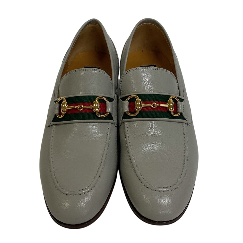 GUCCI loafers 655579 leather gray Sherry 6 1/2