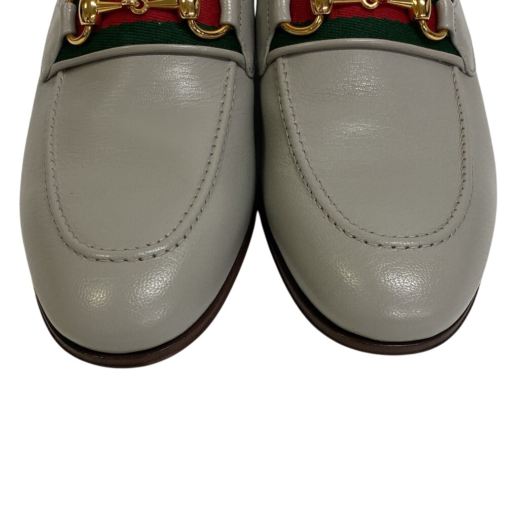 GUCCI loafers 655579 leather gray Sherry 6 1/2