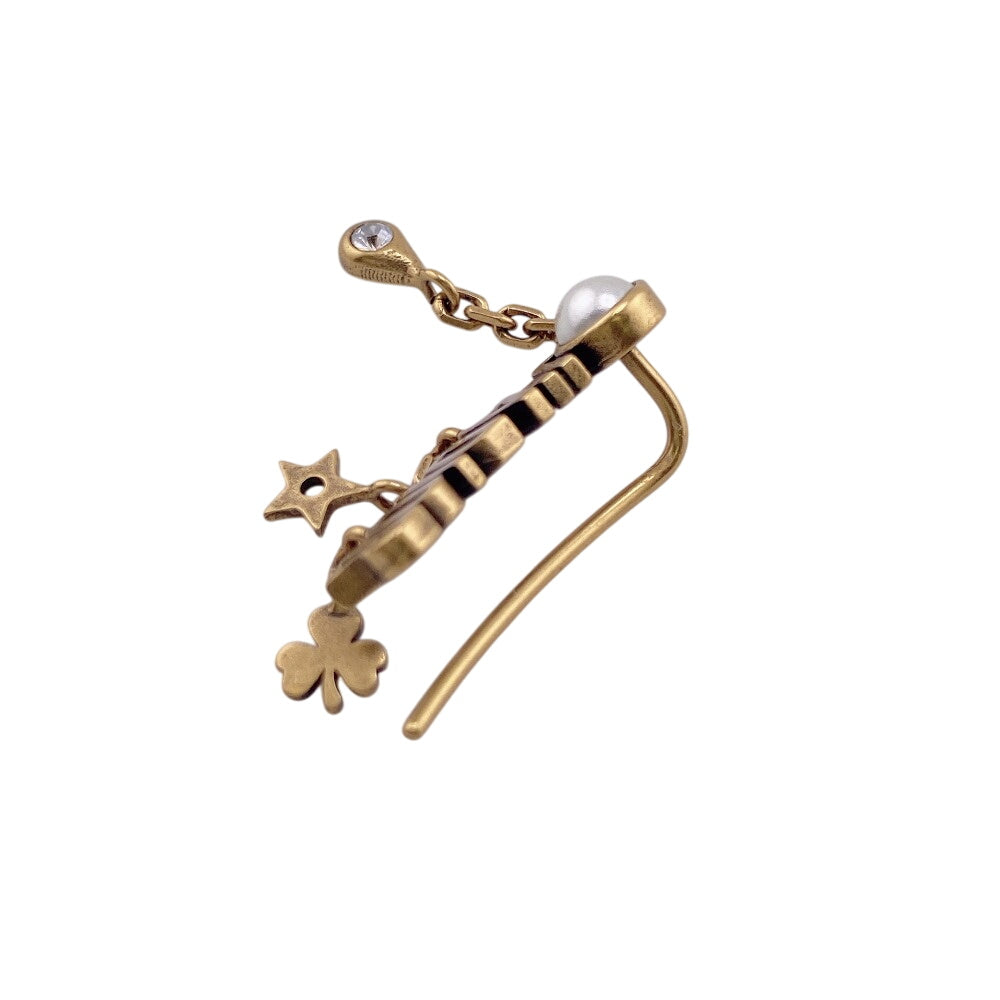 Christian Dior Pierce Gold Plated, Faux Pearl gold Jadior