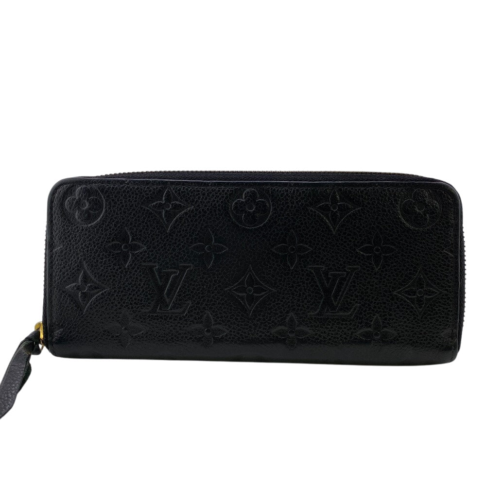 LOUIS VUITTON Long Wallet Purse M60171 leather black Monogram Unplant Portefeuille Clemence