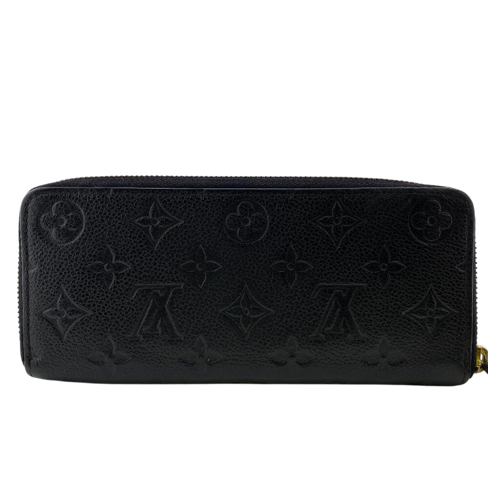 LOUIS VUITTON Long Wallet Purse M60171 leather black Monogram Unplant Portefeuille Clemence