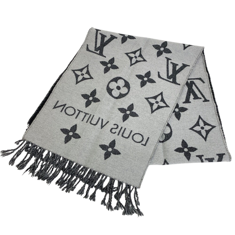 LOUIS VUITTON Scarf M77853 wool black LV Essential Scarf