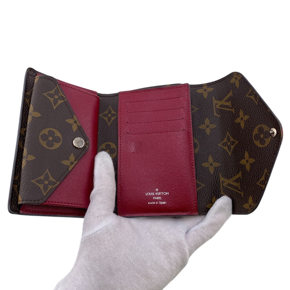 LOUIS VUITTON Tri-fold wallet M60494 leather Brown Monogram Portefeuille Marie Lou