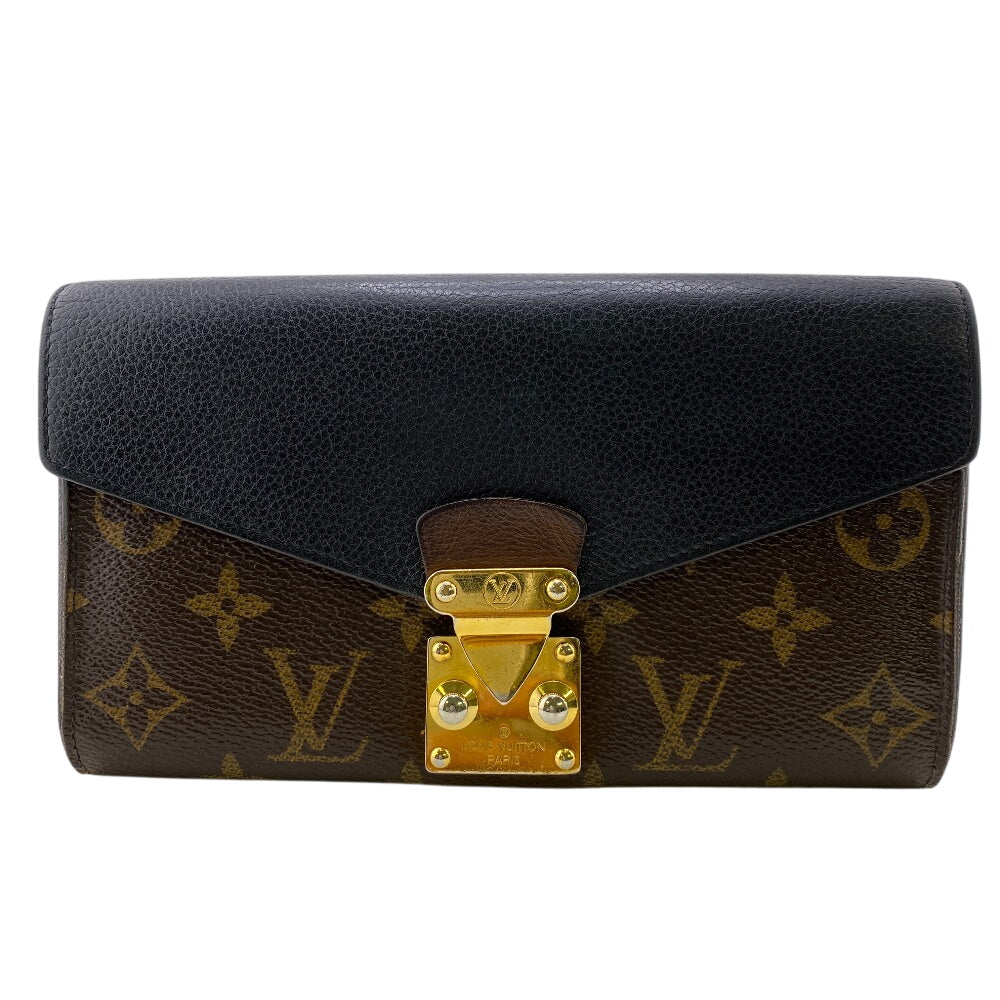 LOUIS VUITTON Long Wallet Purse M58415 leather Brown Monogram Portefeuille Pallas