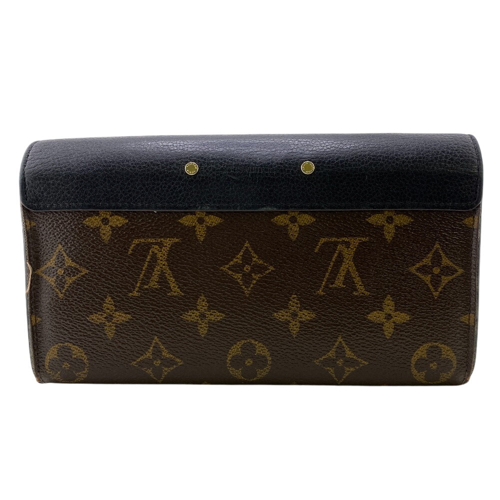 LOUIS VUITTON Long Wallet Purse M58415 leather Brown Monogram Portefeuille Pallas