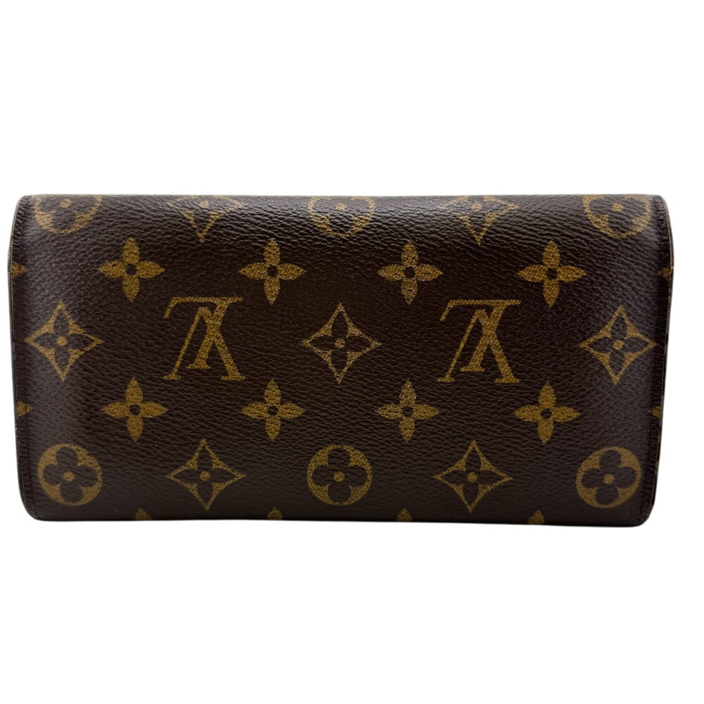 LOUIS VUITTON Long Wallet Purse M60697 leather Brown Monogram Portefeuille Emily