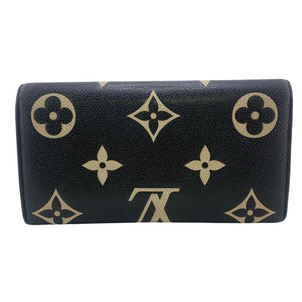 LOUIS VUITTON Long Wallet Purse M80496 leather black Monogram Ann Platt Portefeuille Sarah